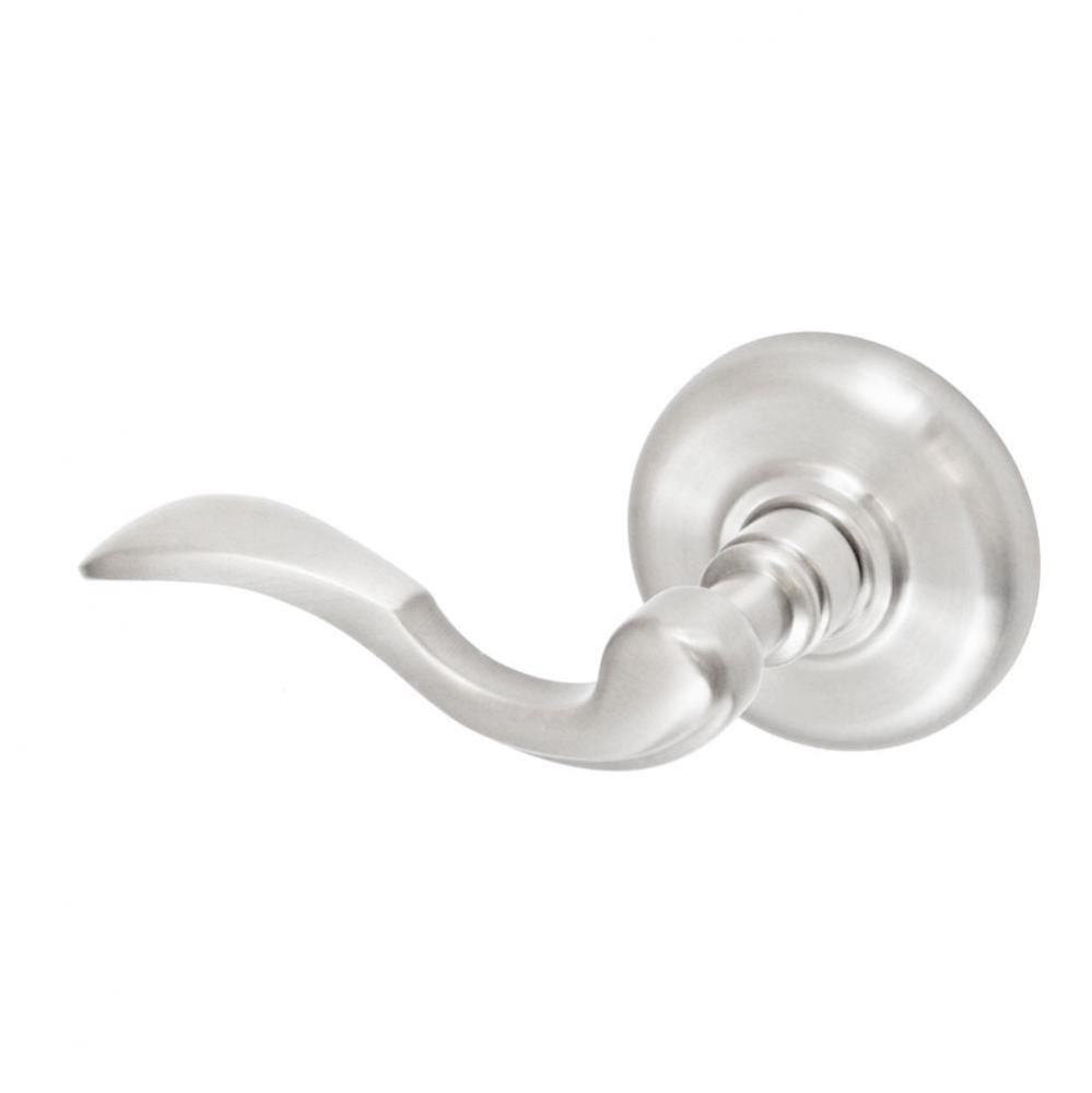 Paddle Lever with Radius  Rose Dummy Single in Brushed Nickel - Left
