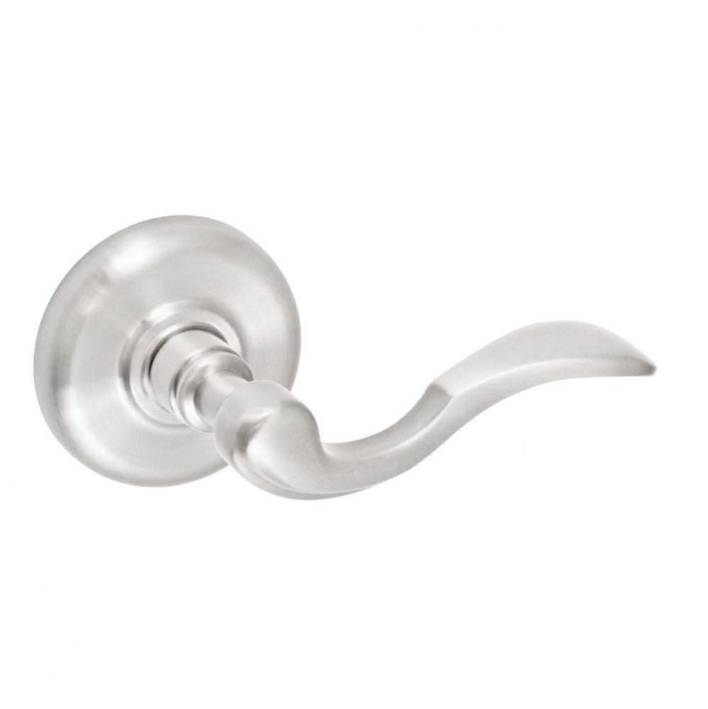 Paddle Lever with Radius  Rose Dummy Single in Brushed Nickel - Right