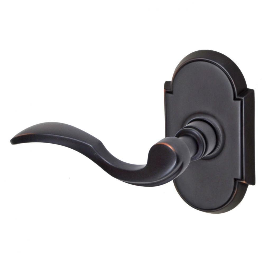Paddle Lever with Tarvos Rose Privacy Set in Oil Rubbed Bronze - Left