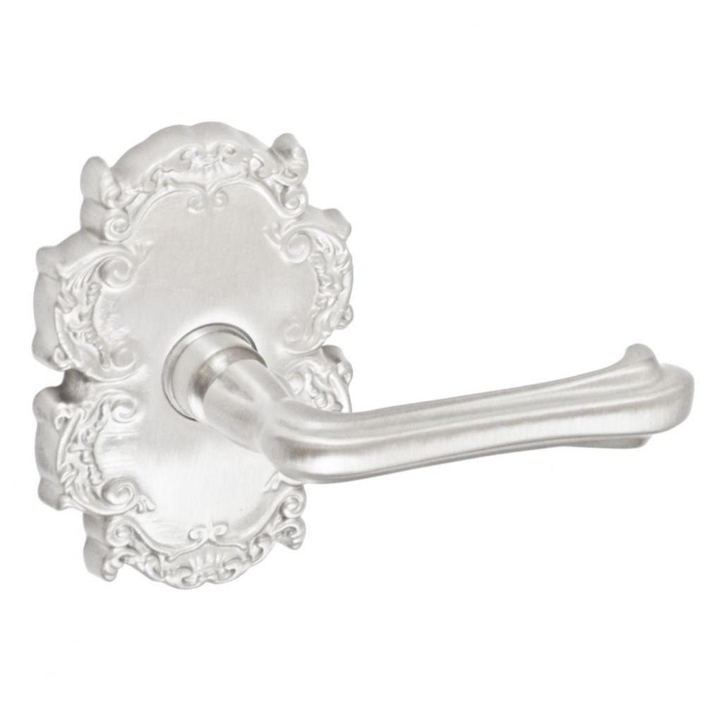 Claw Foot Lever with Victorian Rose Dummy Single in Brushed Nickel - Right