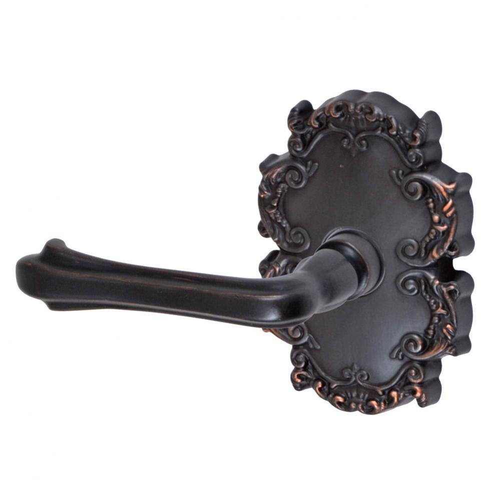 Claw Foot Lever with Victorian Rose Dummy Single in Oil Rubbed Bronze - Left