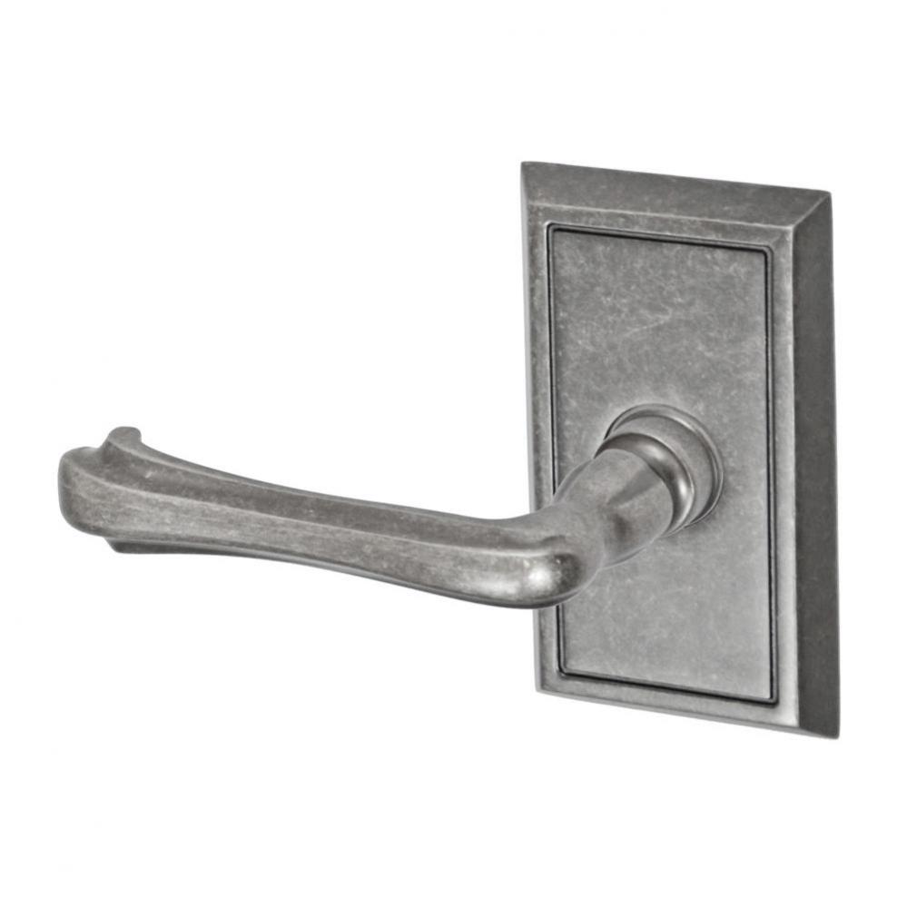 Claw Foot Lever with Shaker Rose Passage Set in Antique Pewter - Left
