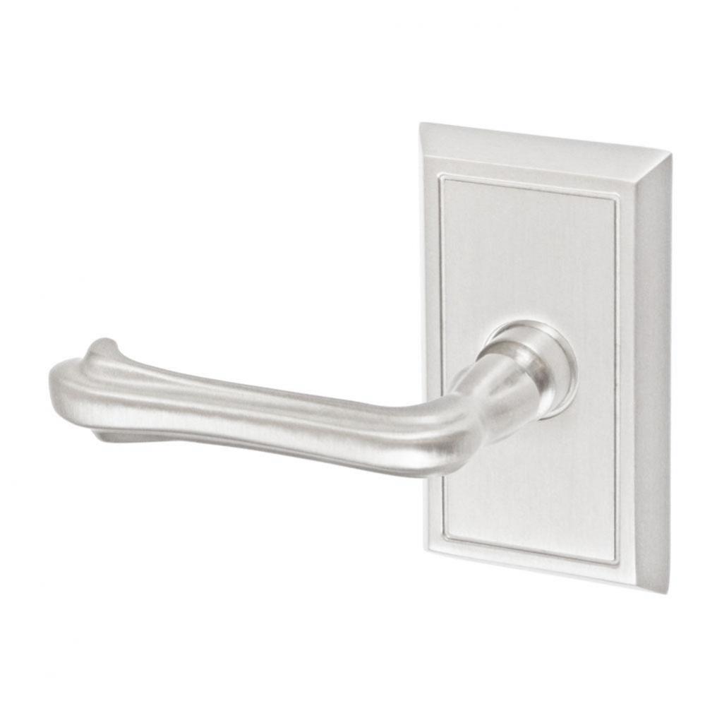 Claw Foot Lever with Shaker Rose Privacy Set in Brushed Nickel - Left
