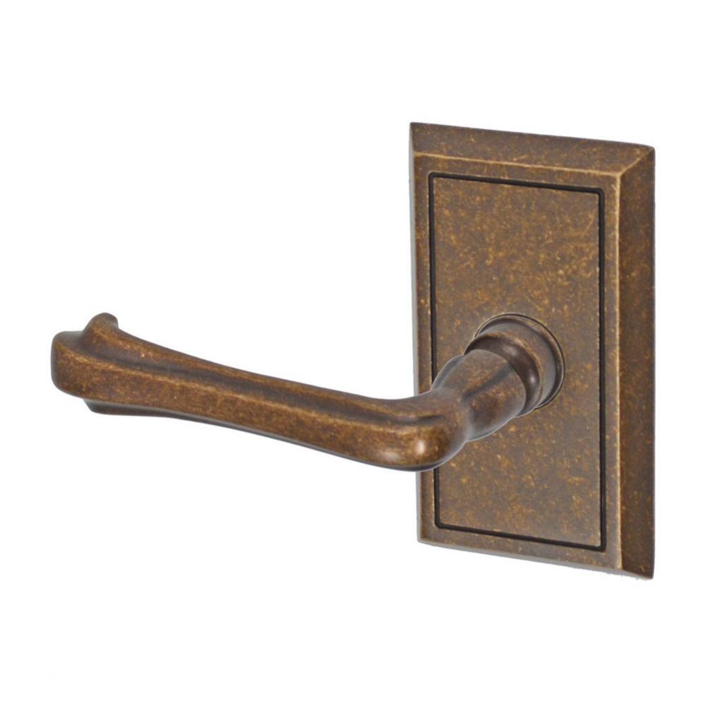 Claw Foot Lever with Shaker Rose Dummy Single in Medium Bronze - Left