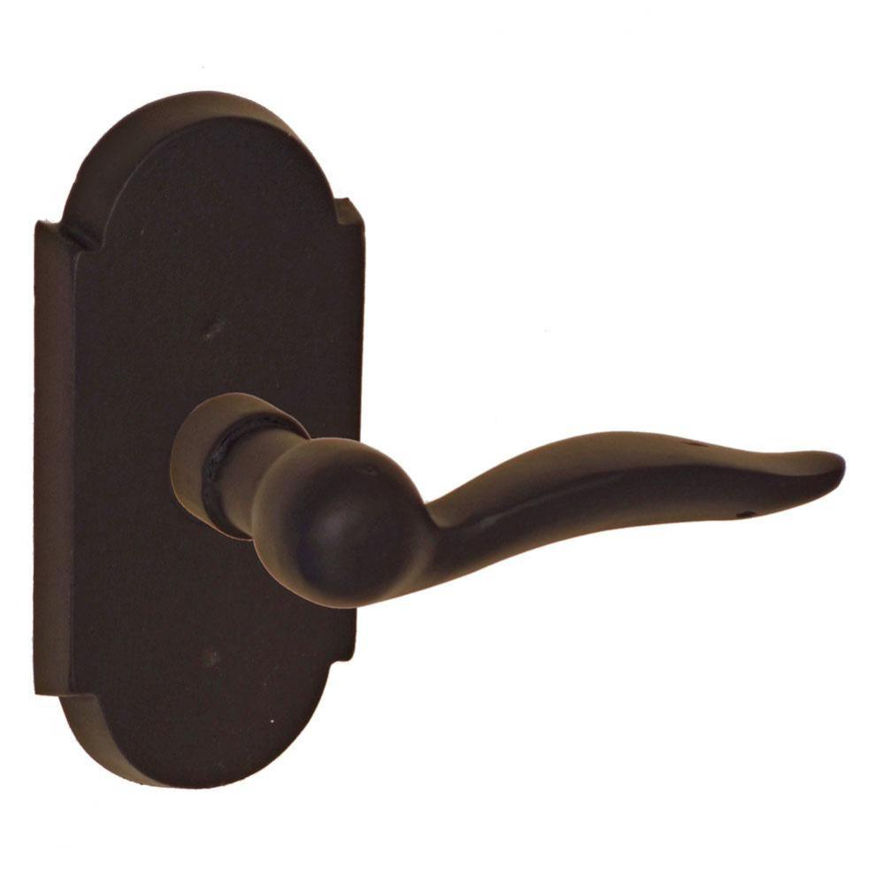 Sandcast Bronze Drop Tail Lever with Sandcast Bronze Large Scalloped Plate Passage Set in Dark