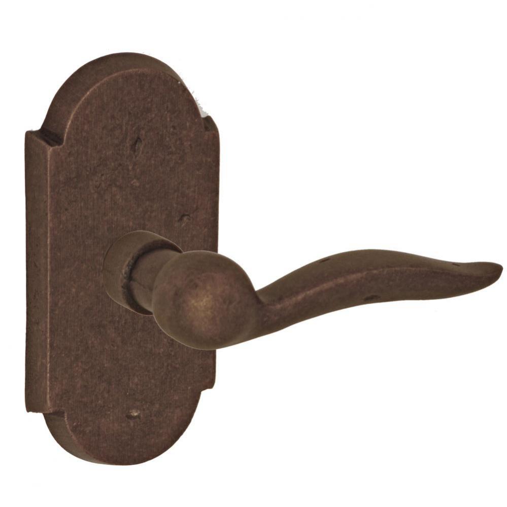 Sandcast Bronze Drop Tail Lever with Sandcast Bronze Large Scalloped Plate Privacy Set in