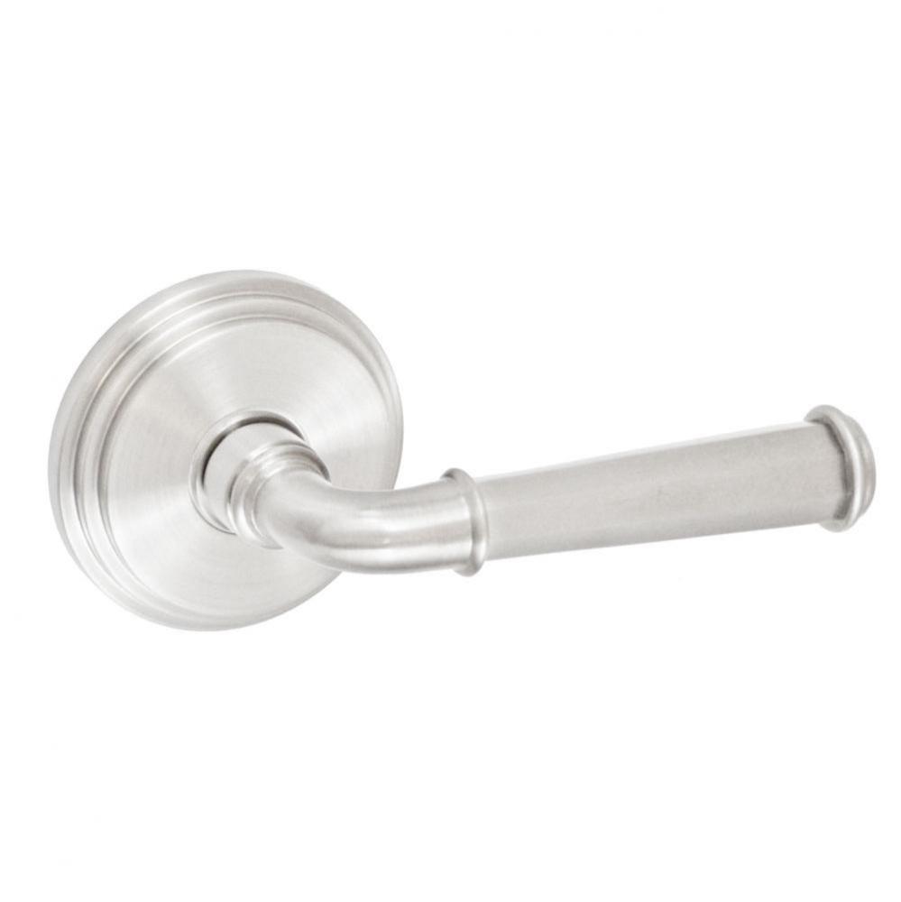 St Charles Lever with Stepped  Rose Dummy Single in Brushed Nickel - Right