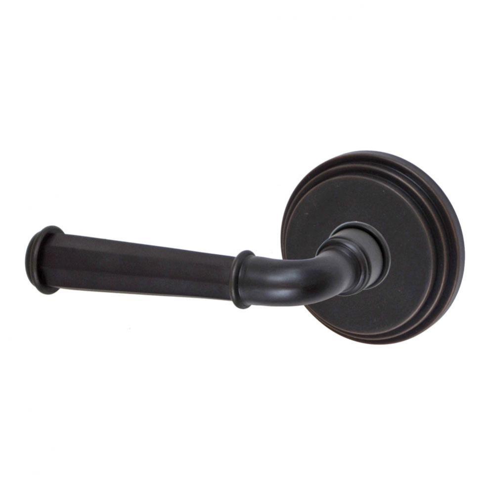 St Charles Lever with Stepped  Rose Passage Set in Oil Rubbed Bronze - Left