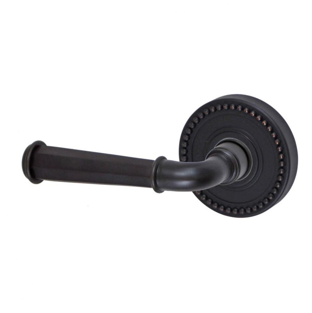 St Charles Lever with Beaded Rose Passage Set in Oil Rubbed Bronze - Left