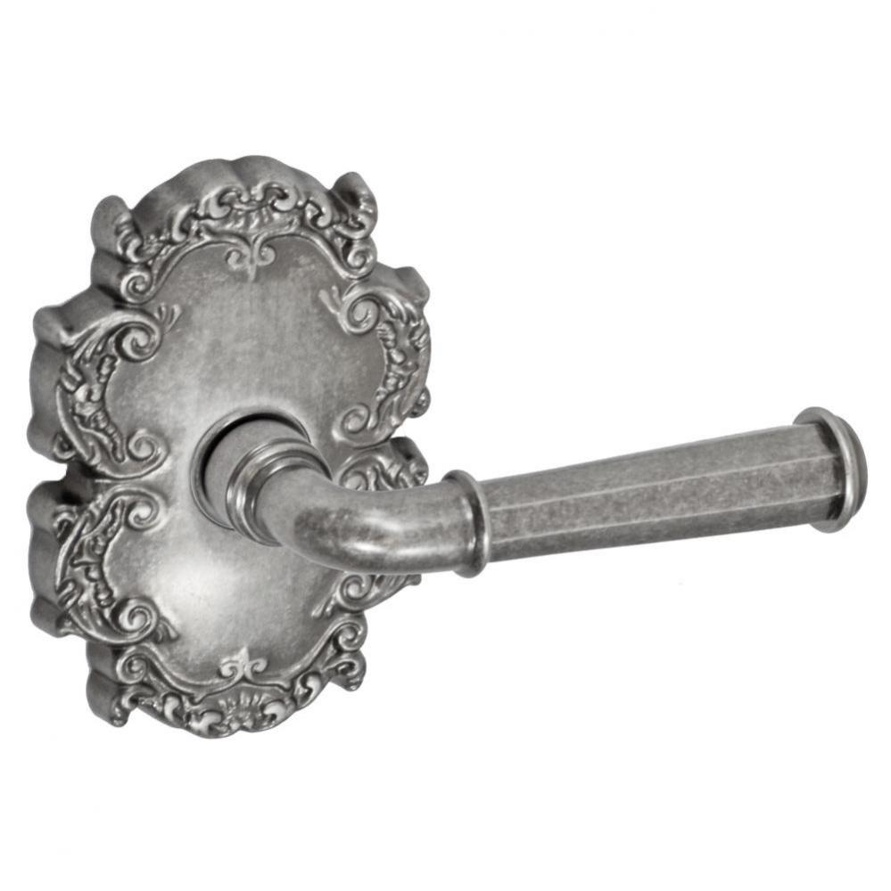 St Charles Lever with Victorian Rose Dummy Single in Antique Pewter - Right