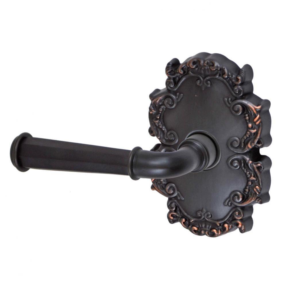 St Charles Lever with Victorian Rose Privacy Set in Oil Rubbed Bronze - Left