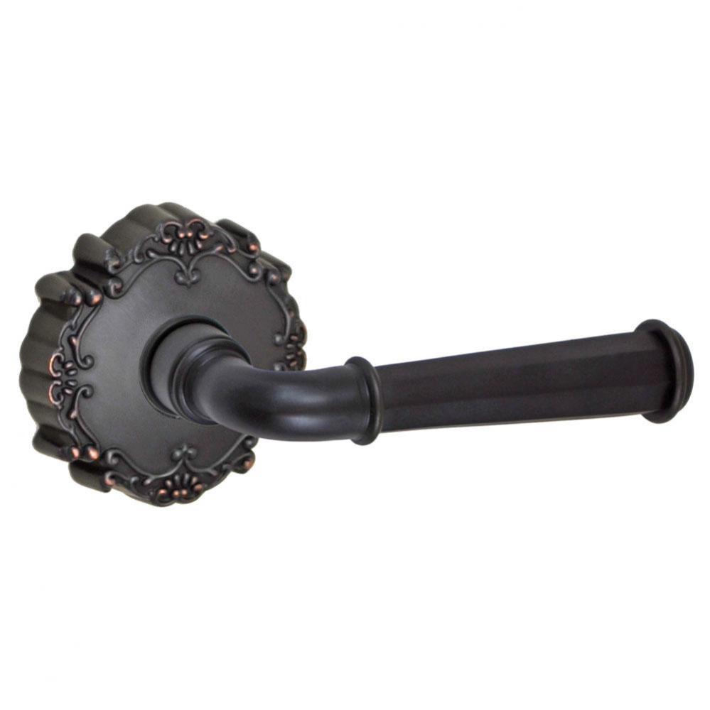 St Charles Lever with Round Victorian Rose Privacy Set in Oil Rubbed Bronze - Right