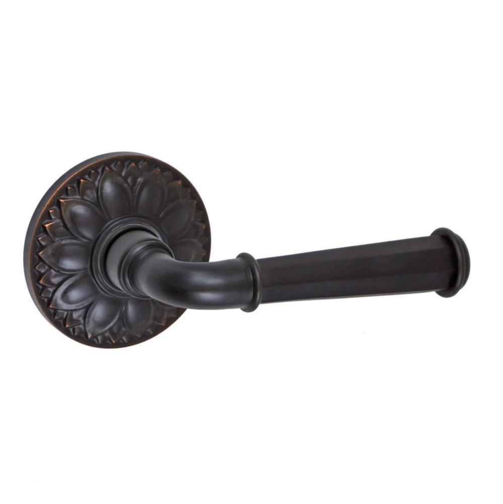 St Charles Lever with Floral Rose Dummy Single in Oil Rubbed Bronze - Right