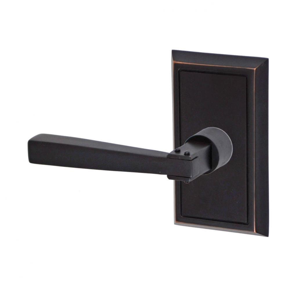 Sonoma Lever with Shaker Rose Privacy Set in Oil Rubbed Bronze - Left