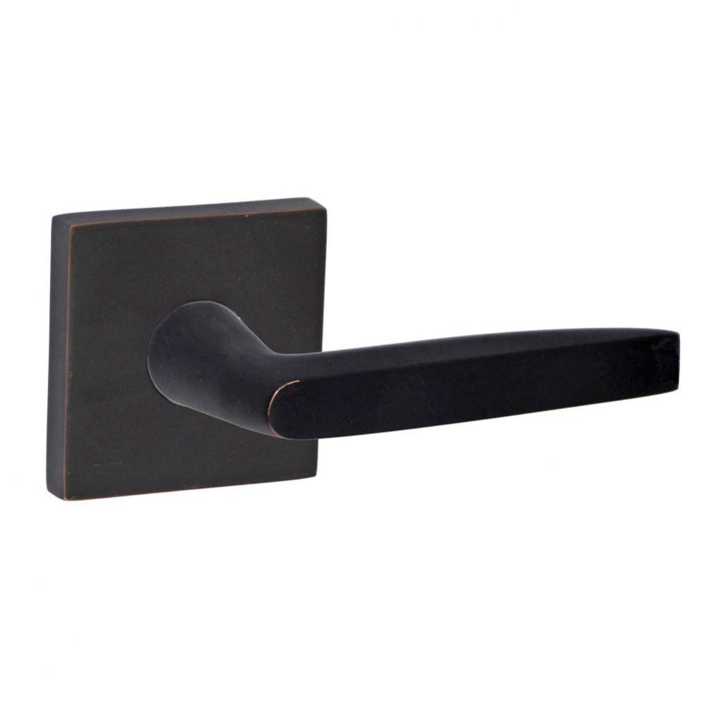 Empire Lever with Square Rose Passage Set in Oil Rubbed Bronze - Right
