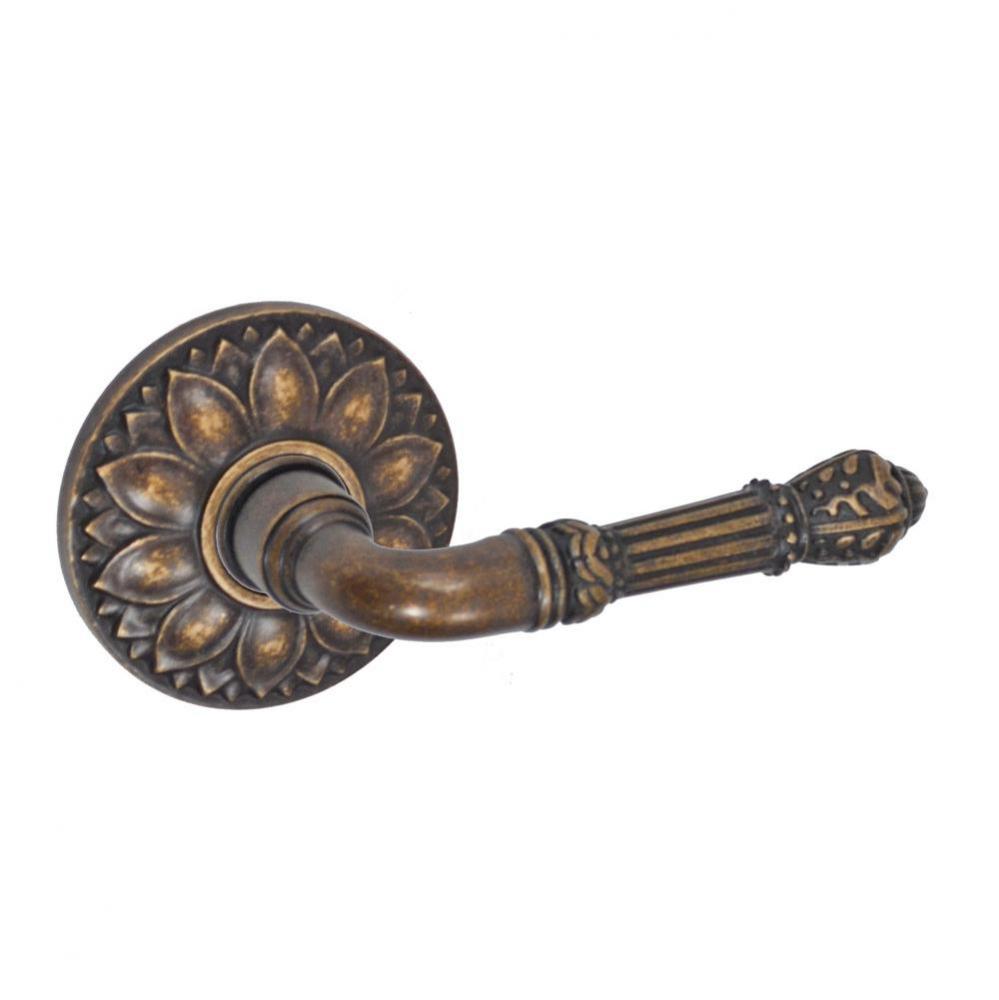 Venetian Lever with Floral Rose Dummy Single in Medium Bronze - Right