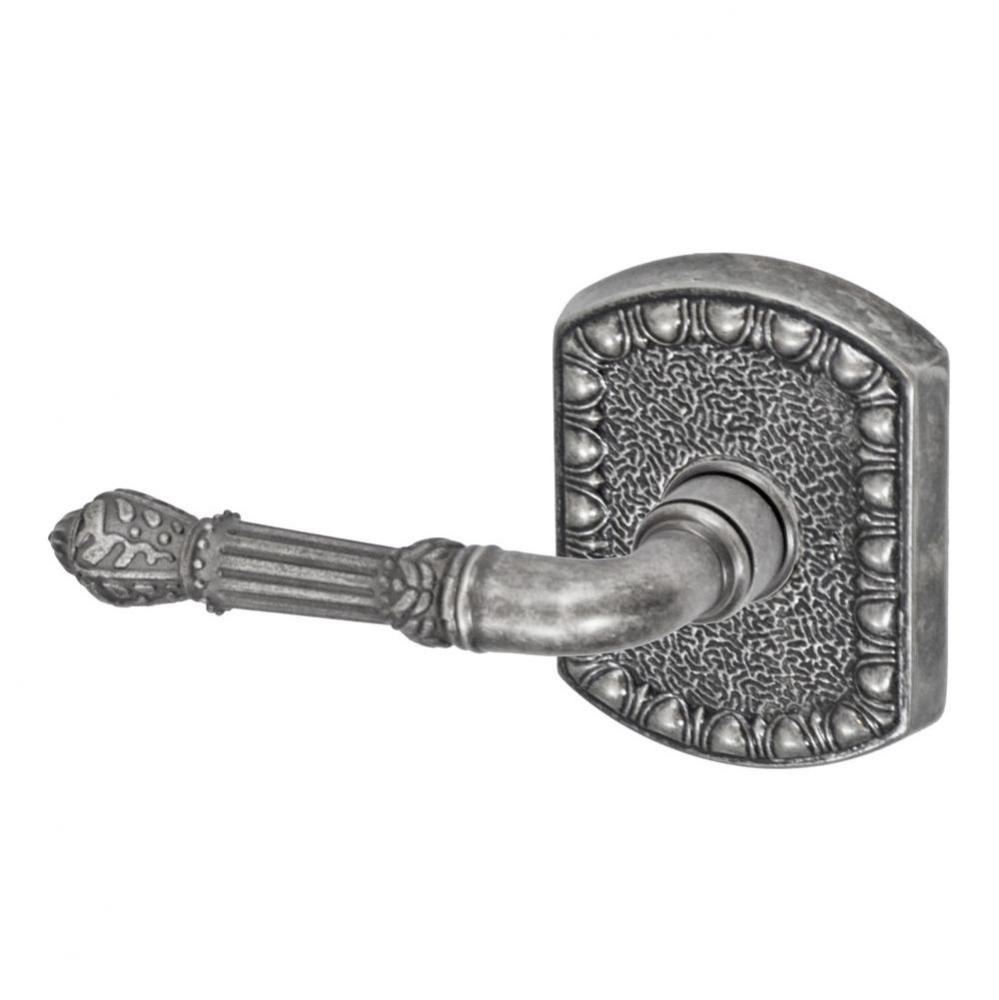 Venetian Lever with Olde World Rose Privacy Set in Antique Pewter - Left