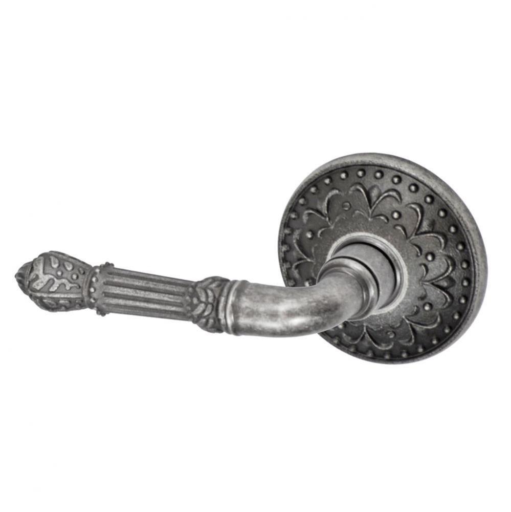 Venetian Lever with Venice  Rose Privacy Set in Antique Pewter - Left