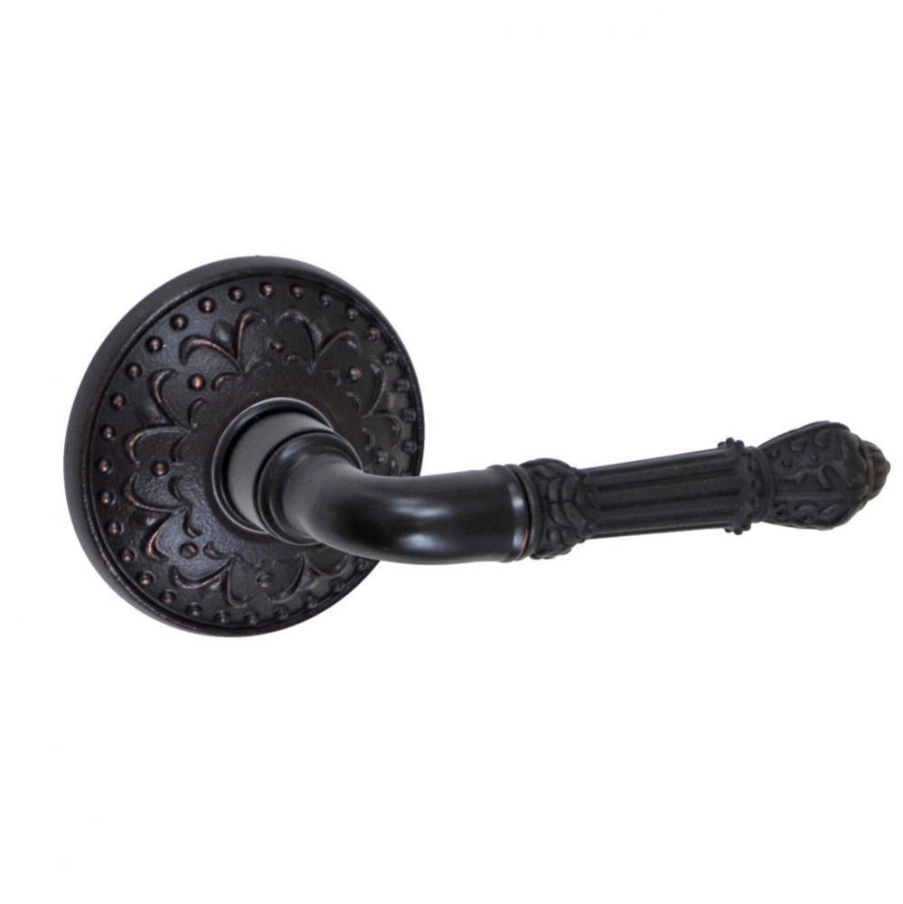 Venetian Lever with Venice  Rose Passage Set in Oil Rubbed Bronze - Right