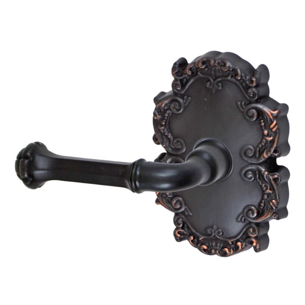 Tuscan Lever with Victorian Rose Dummy Single in Oil Rubbed Bronze - Left