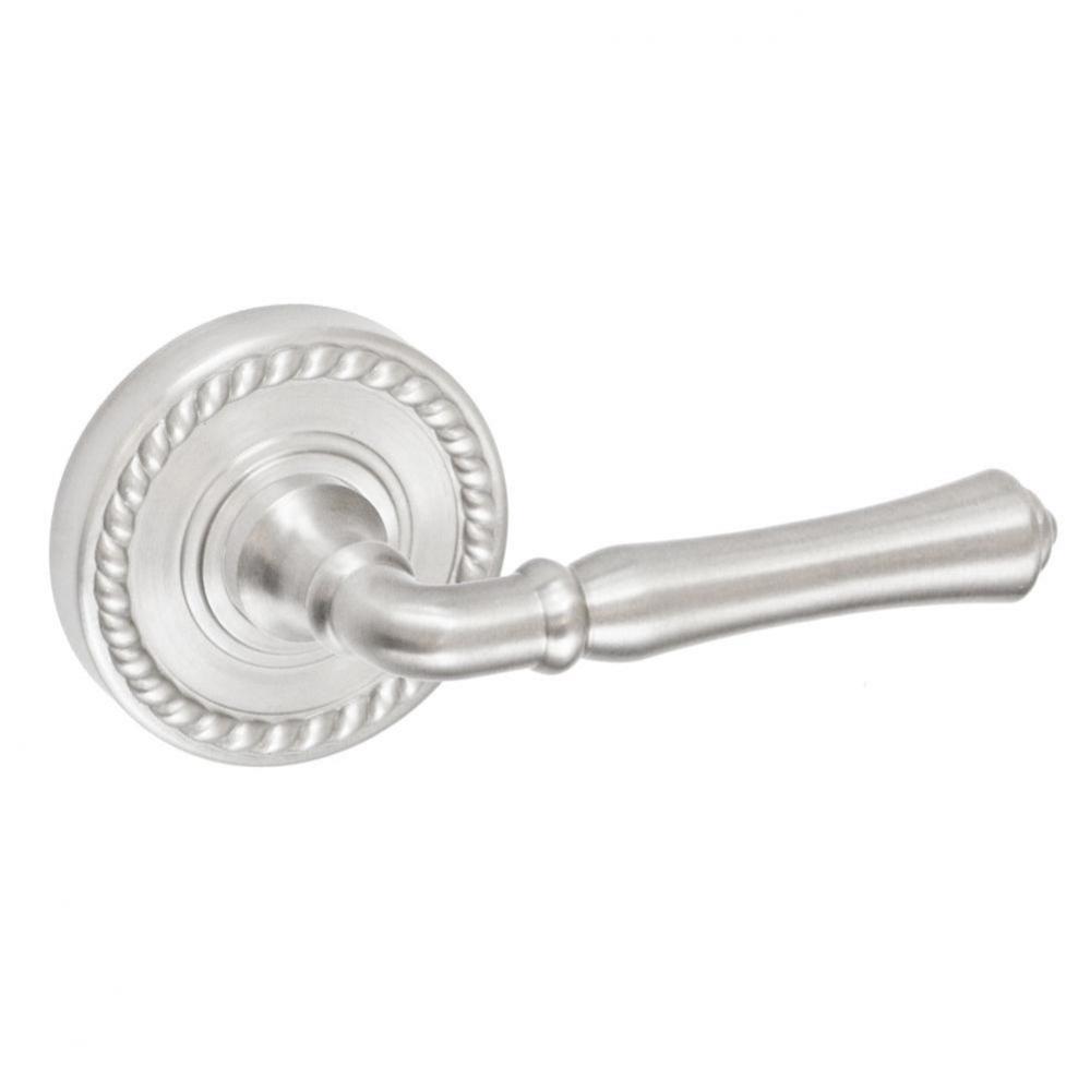 Cape Anne Lever with Rope Rose Dummy Single in Brushed Nickel - Right