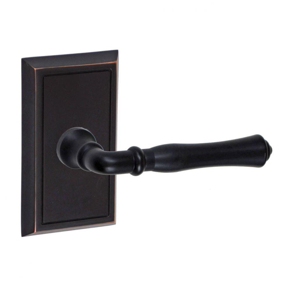 Cape Anne Lever with Shaker Rose Privacy Set in Oil Rubbed Bronze - Right