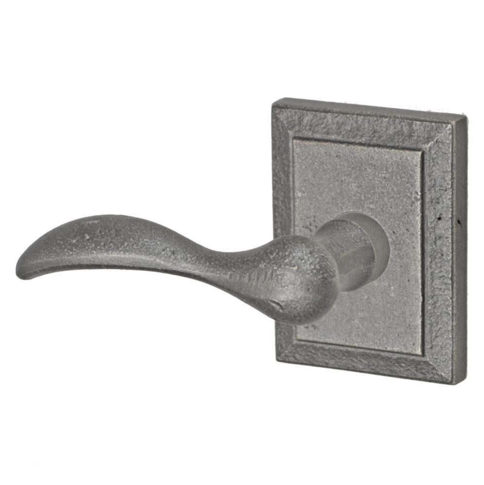 Sandcast Rainier Lever with Ahwahnee Rose Passage Set in Antique Relic Pewter - Left
