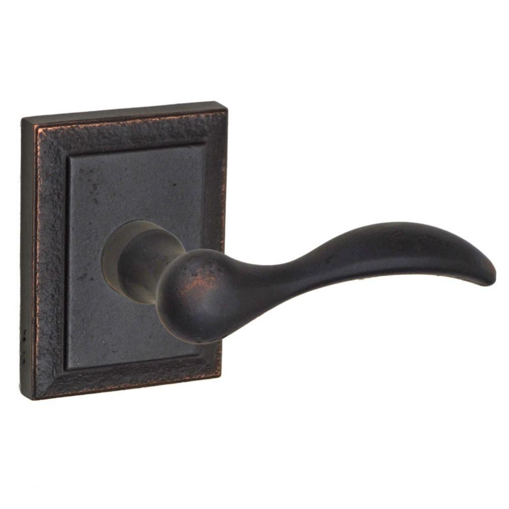 Sandcast Rainier Lever with Ahwahnee Rose Privacy Set in Dark Relic Bronze - Right