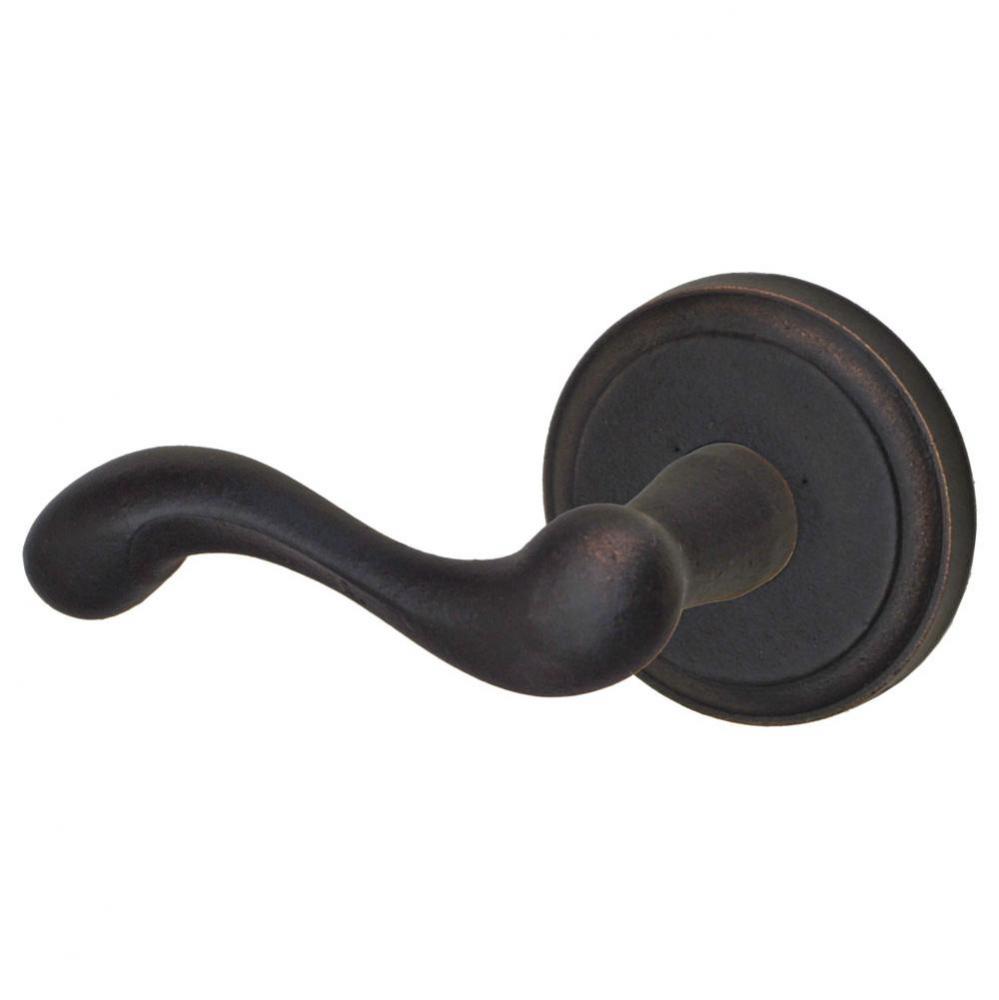 Sandcast Flintlock Lever with El Tovar Round Rose Dummy Single in Dark Relic Bronze - Left
