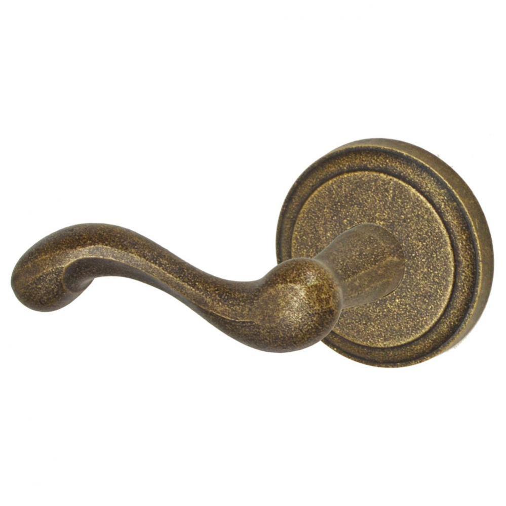 Sandcast Flintlock Lever with El Tovar Round Rose Passage Set in Medium Relic Bronze - Left