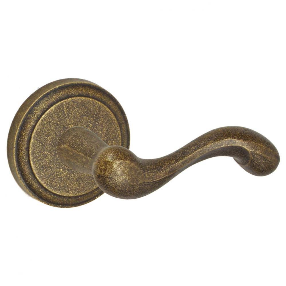 Sandcast Flintlock Lever with El Tovar Round Rose Privacy Set in Medium Relic Bronze - Right