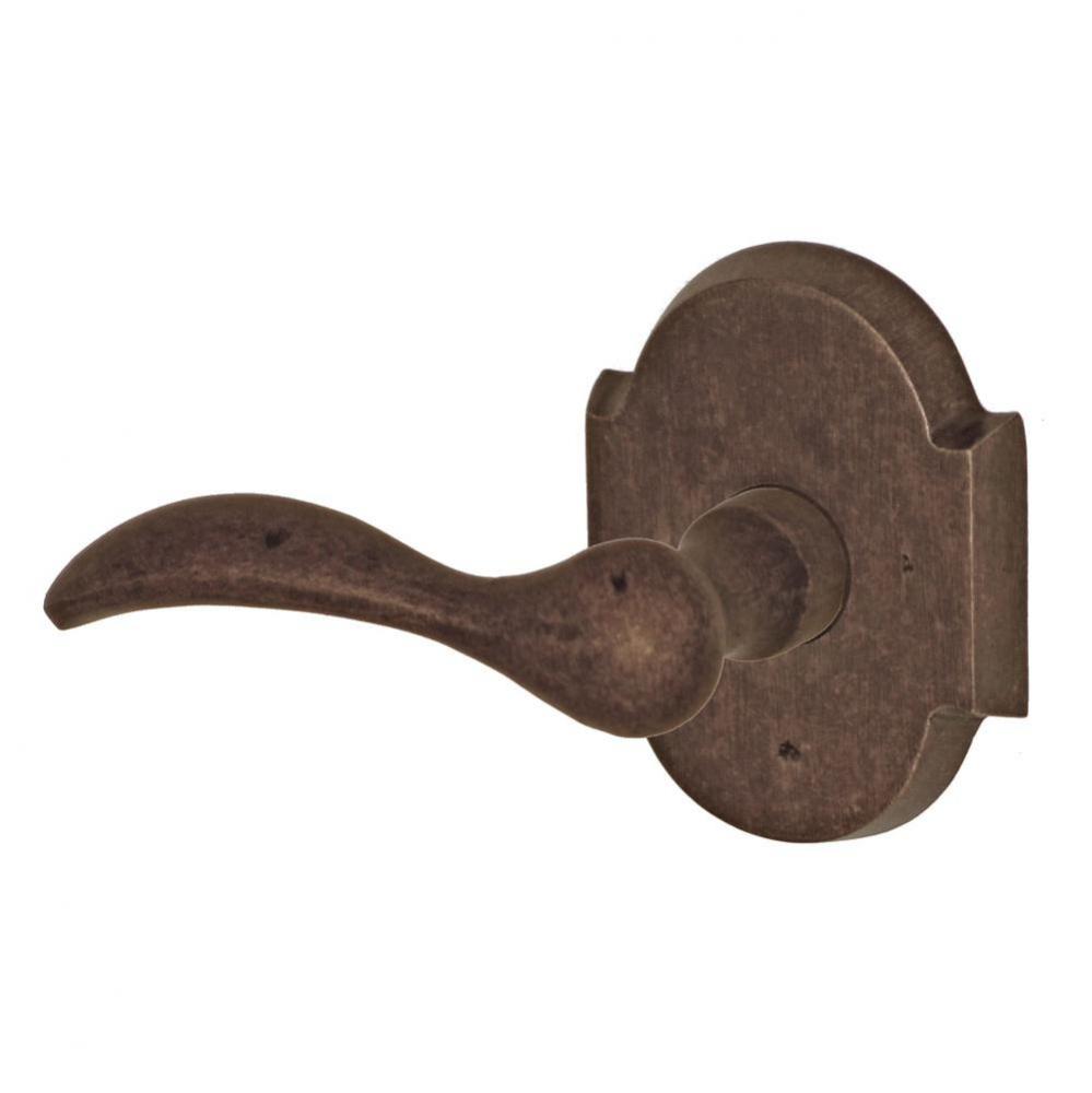 Sandcast Bronze Rainier Lever with Sandcast Bronze Scalloped Rose Dummy Single in Sandcast Medium