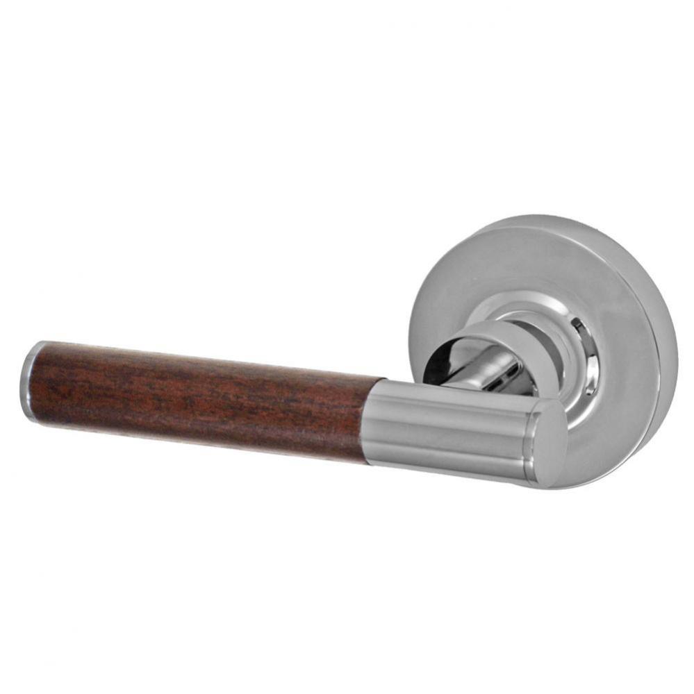 Samui Lever with Contemporary Rose Passage Set in Polished Chrome - Left