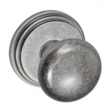 Fusion D-01-B1-E-ATP - Half-Round Knob with Stepped  Rose Dummy Single in Antique
