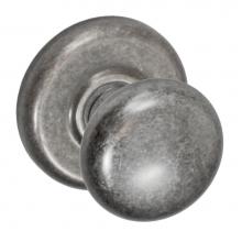 Fusion V-01-B2-0-ATP - Half-Round Knob with Radius  Rose Privacy Set in Antique