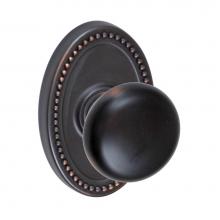 Fusion D-01-B7-E-ORB - Half-Round Knob with Oval Beaded Rose Dummy Single in Oil Rubbed