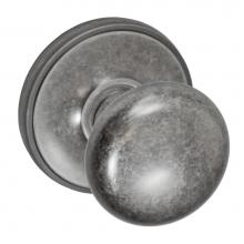 Fusion P-01-F2-0-ATP - Half-Round Knob with Cambridge Rose Passage Set in Antique
