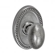 Fusion D-02-B7-E-ATP - Egg Knob with Oval Beaded Rose Dummy Single in Antique
