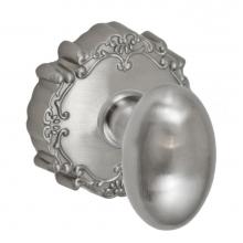 Fusion P-02-C9-0-BRN - Egg Knob with Round Victorian Rose Passage Set in Brushed