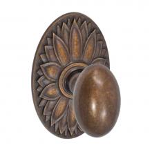Fusion V-02-D9-0-MDB - Egg Knob with Oval Floral Rose Privacy Set in Medium