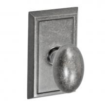 Fusion V-02-S8-0-ATP - Egg Knob with Shaker Rose Privacy Set in Antique