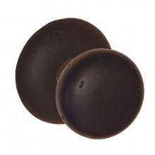 Fusion D-07-A6-E-DKB - Sandcast Bronze Half-Round Knob with Sandcast Bronze Round Radius Rose Dummy Single in Dark