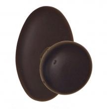 Fusion V-07-C6-0-DKB - Sandcast Bronze Half-Round Knob with Sandcast Bronze Oval Rose Privacy Set in Dark