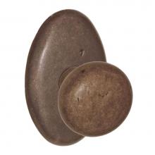 Fusion D-07-C6-E-MXB - Sandcast Bronze Half-Round Knob with Sandcast Bronze Oval Rose Dummy Single in Sandcast Medium