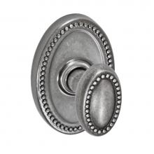 Fusion D-10-B7-E-ATP - Beaded Egg Knob with Oval Beaded Rose Dummy Single in Antique