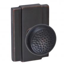 Fusion D-13-E2-E-ORB - Hammered Half-Round Knob with Blacksmith Rose Dummy Single in Oil Rubbed