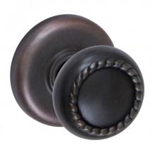 Fusion D-15-B2-E-ORB - Rope Knob with Radius  Rose Dummy Single in Oil Rubbed