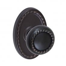 Fusion V-15-B9-0-ORB - Rope Knob with Oval Rope Rose Privacy Set in Oil Rubbed