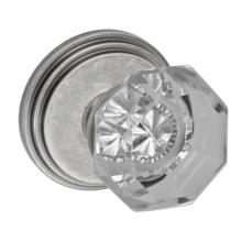 Fusion P-16-B1-0-ATP - Victorian Clear Knob with Stepped  Rose Passage Set in Antique