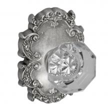Fusion P-16-C8-0-ATP - Victorian Clear Knob with Victorian Rose Passage Set in Antique